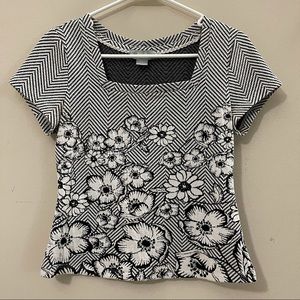 Black and white blouse